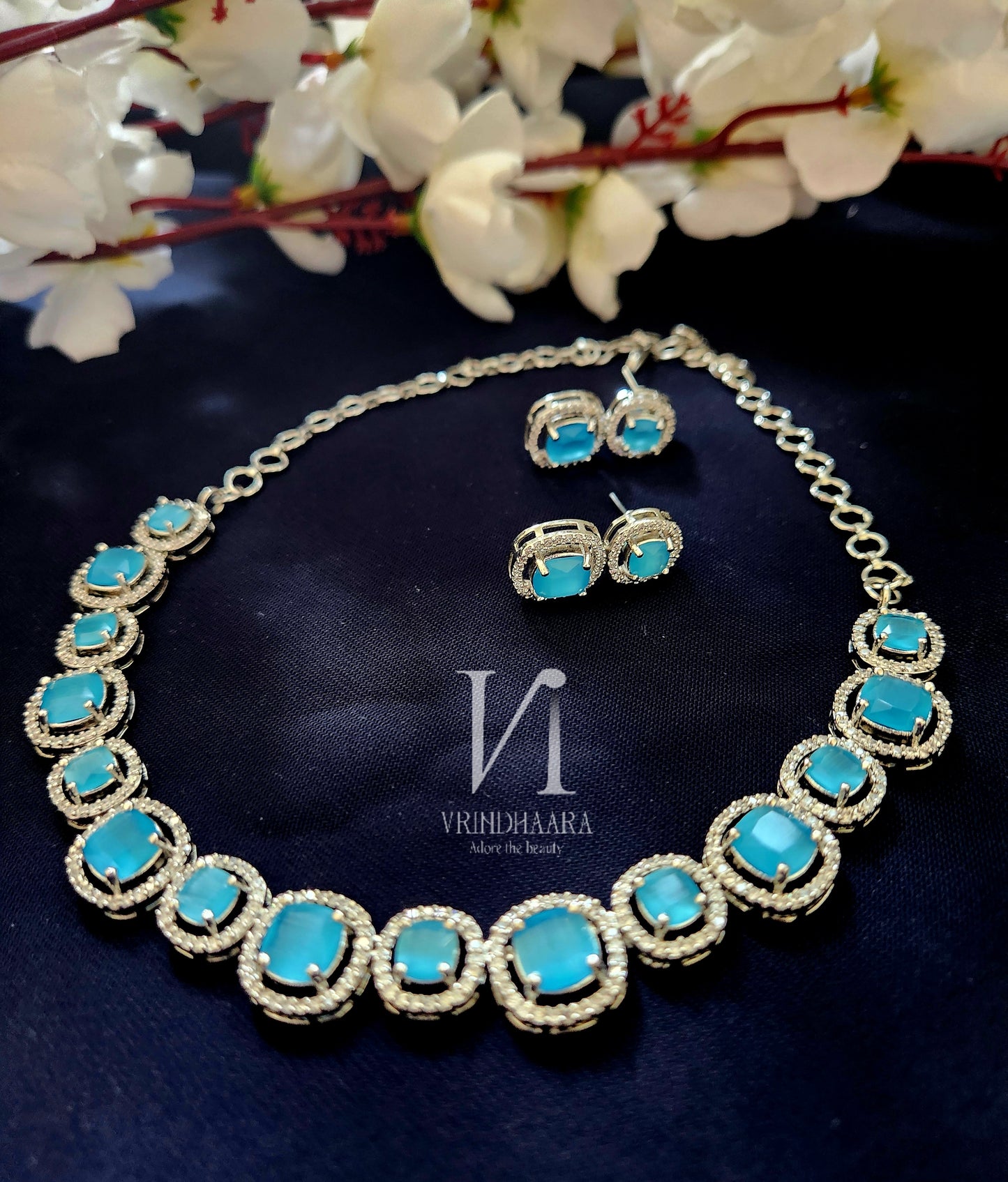 AD Stone Silver Set