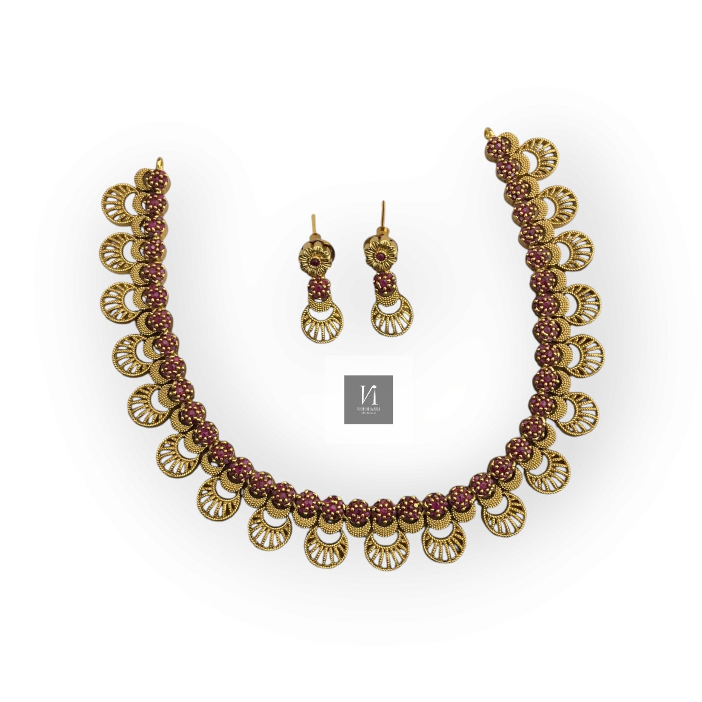 Floral Net Necklace Set
