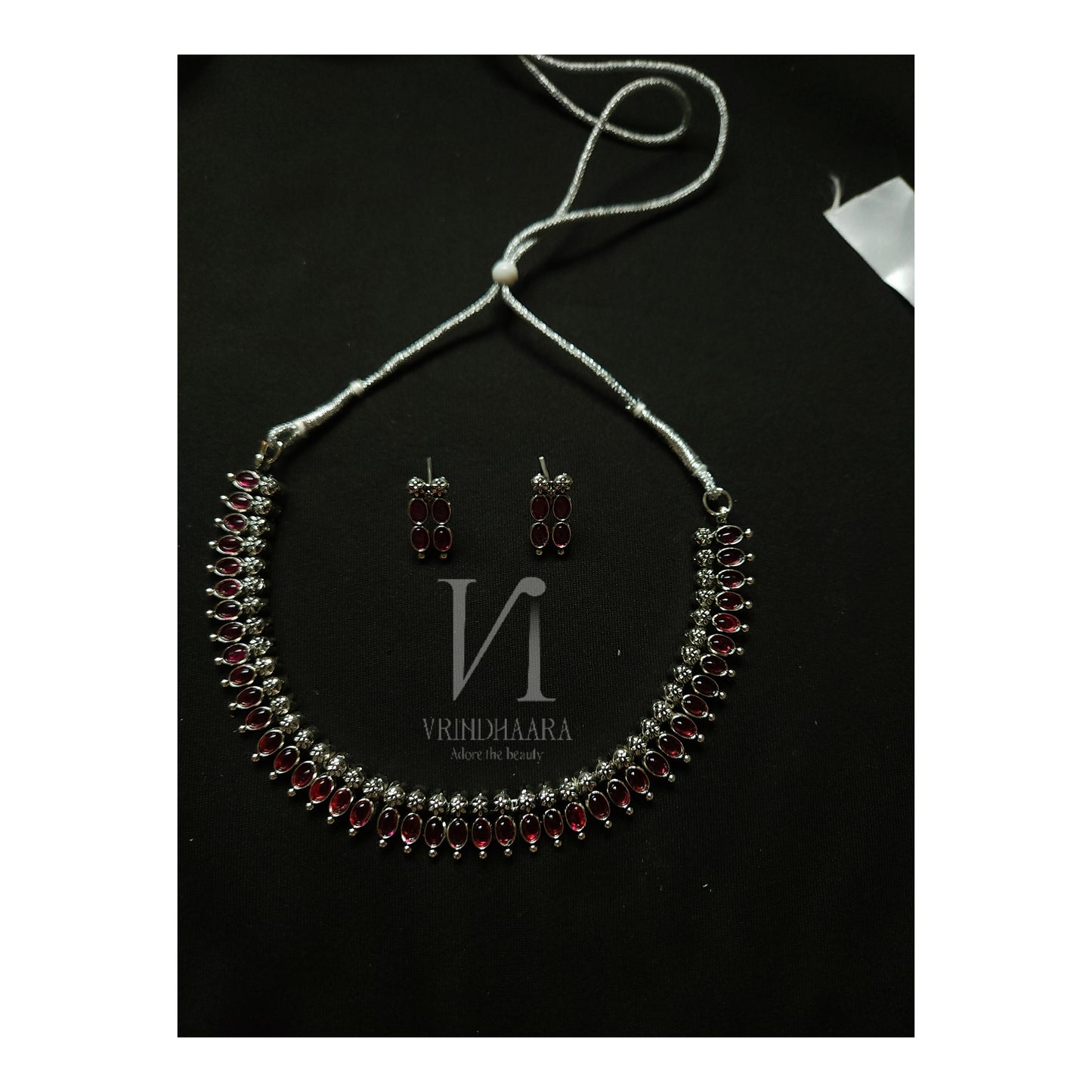 Oxidised Silver Necklace Set