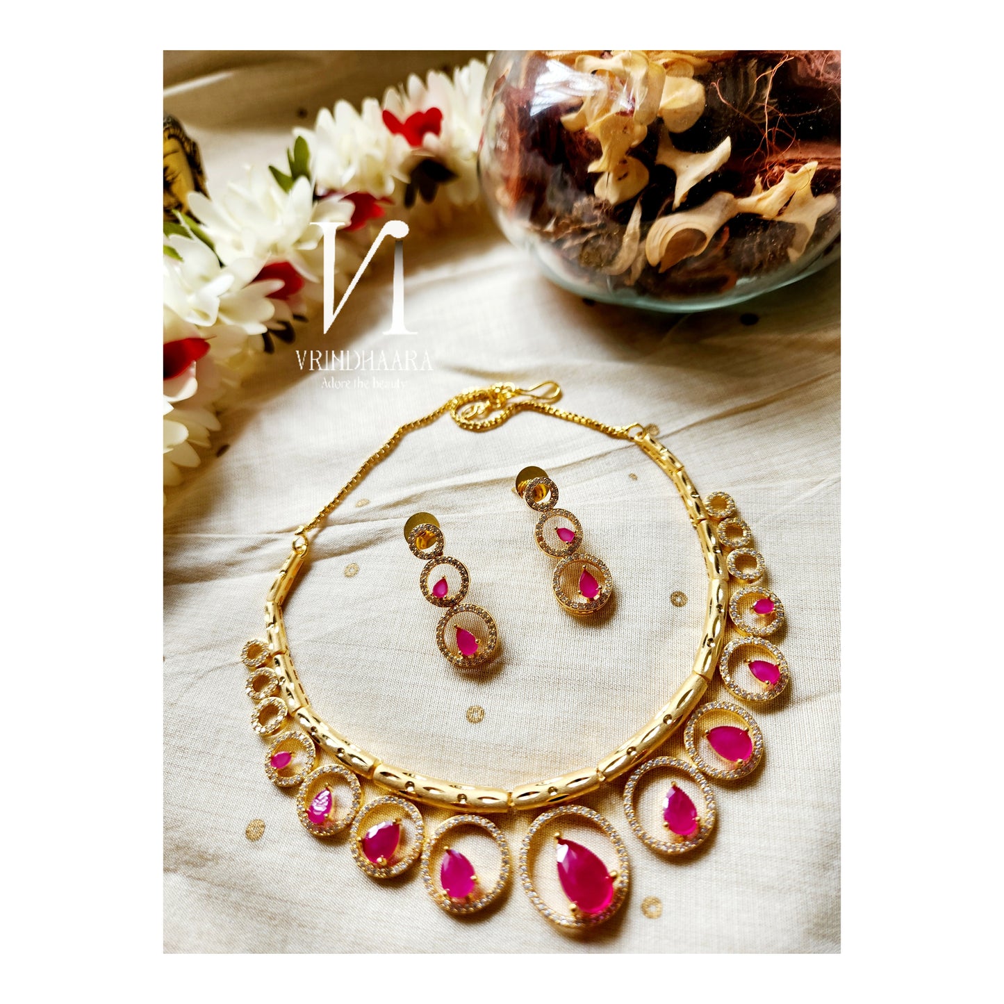 Stone Studded Necklace Set