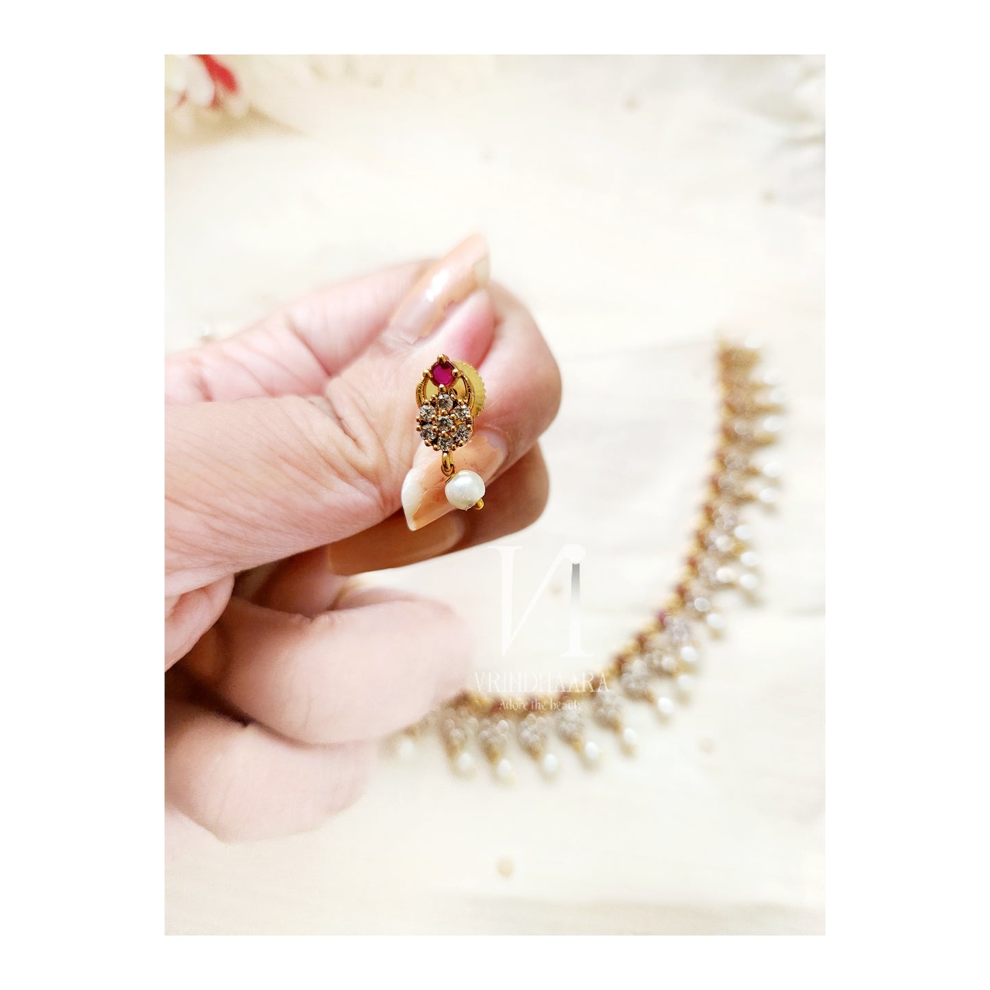 Premium Pearl Drop Necklace Set