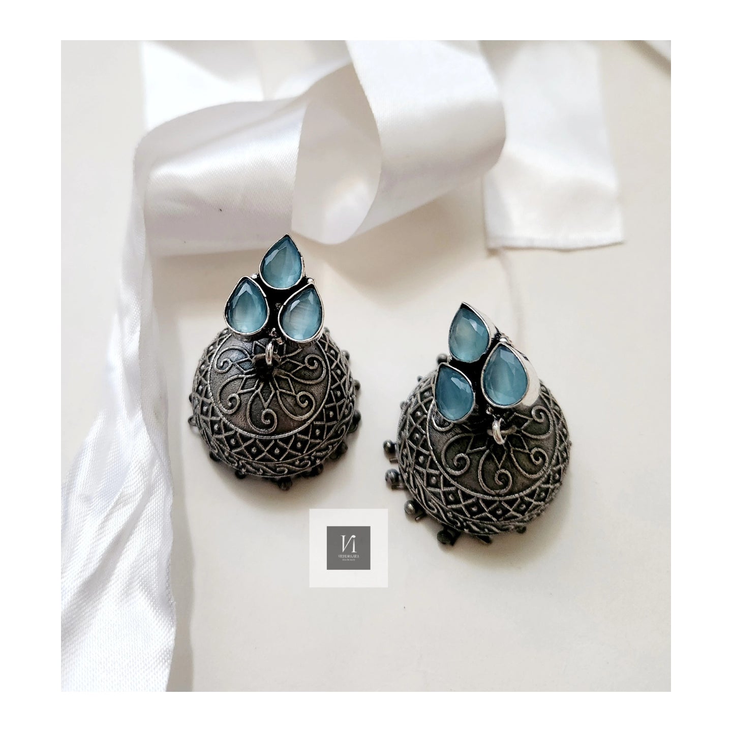 Leaf designed Jhumki_Oxidised