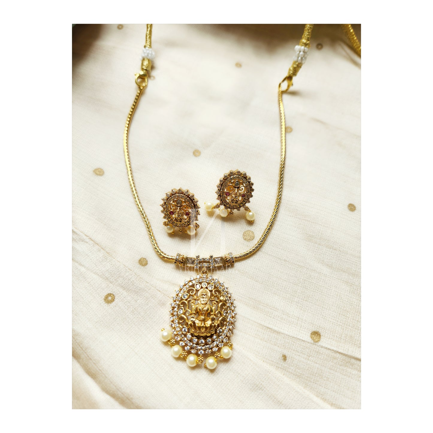 Premium AD Stone Lakshmi Necklace Set/Choker