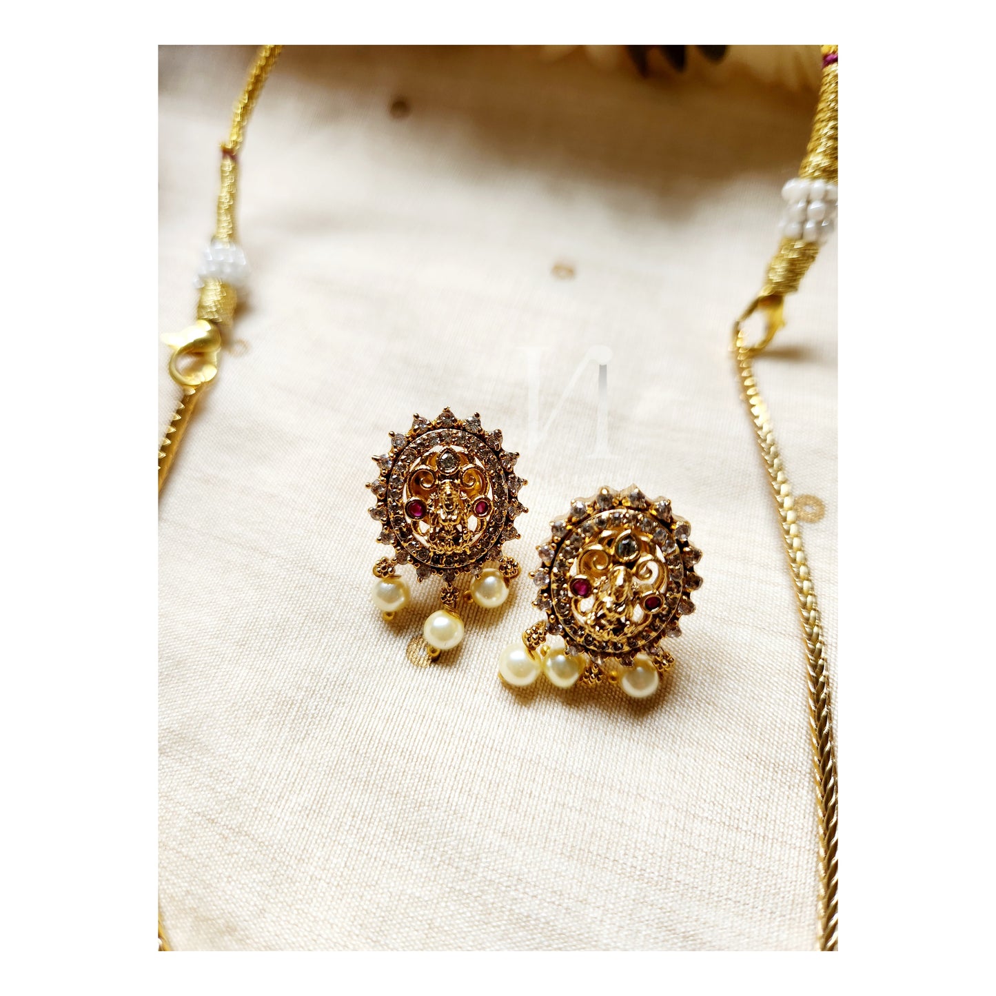 Premium AD Stone Lakshmi Necklace Set/Choker