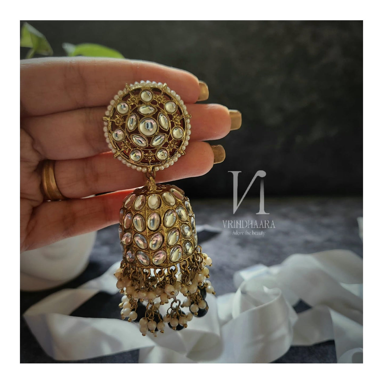 Kundan Beaded Heavy Earrings