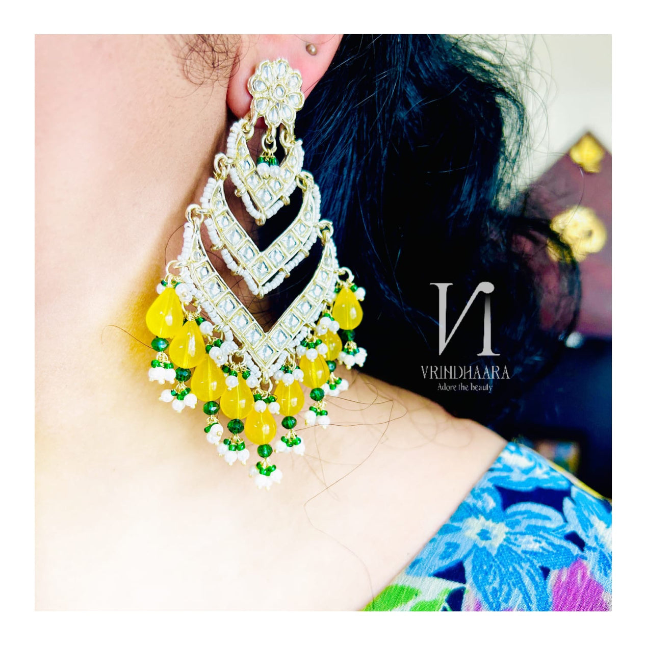 Stone Beaded Heavy Earrings