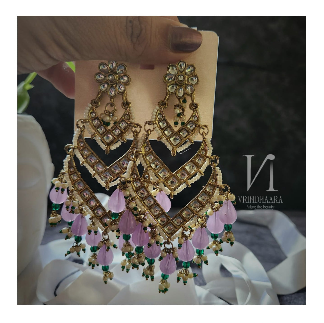 Stone Beaded Heavy Earrings