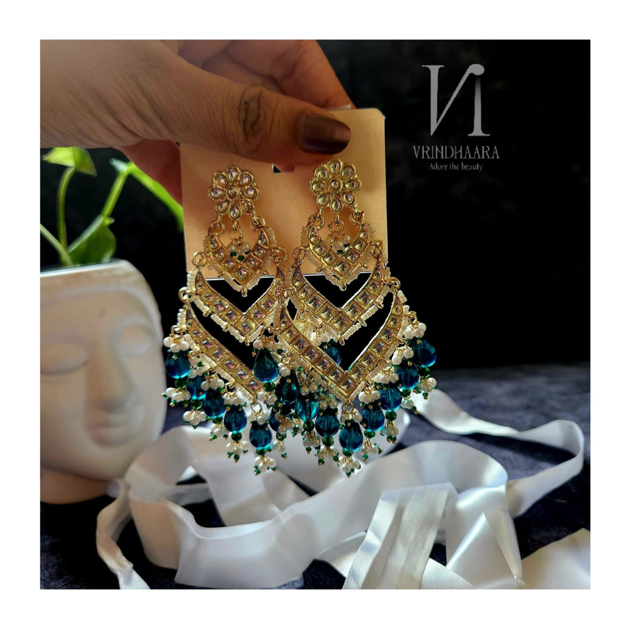 Stone Beaded Heavy Earrings
