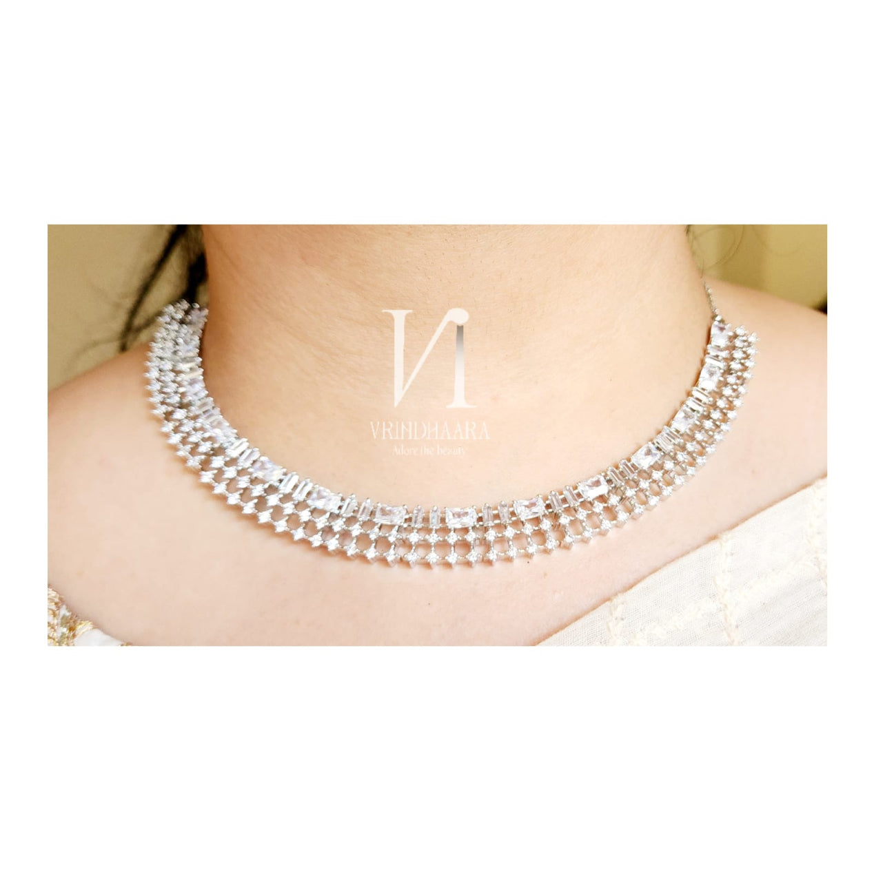 Silver AD Necklace Set