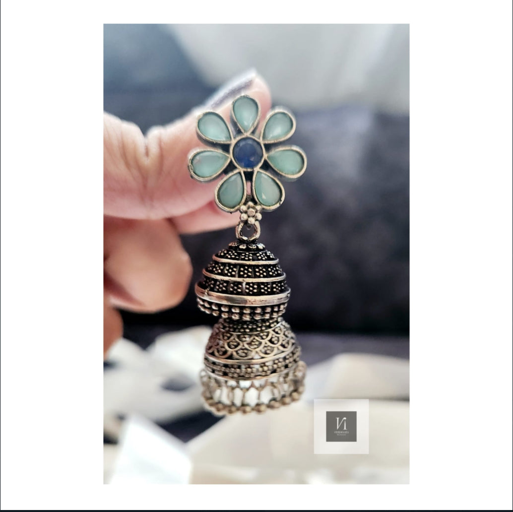 Oxidised Two Layer Jhumki