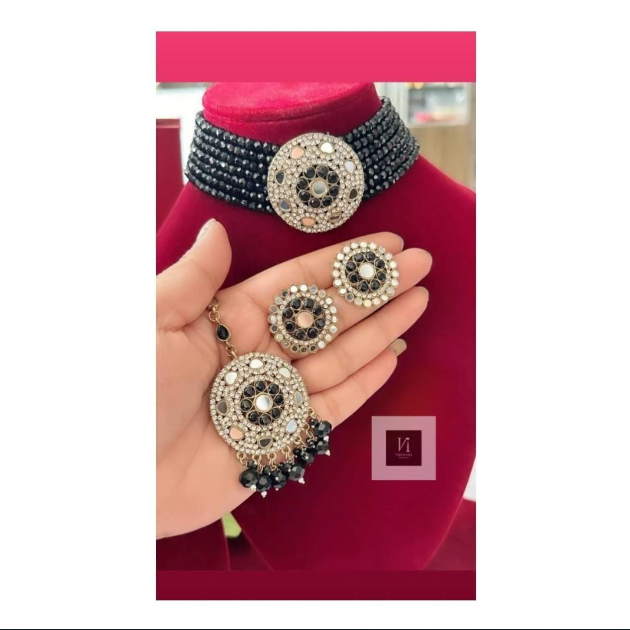 Mehendi polish Choker Combo Set