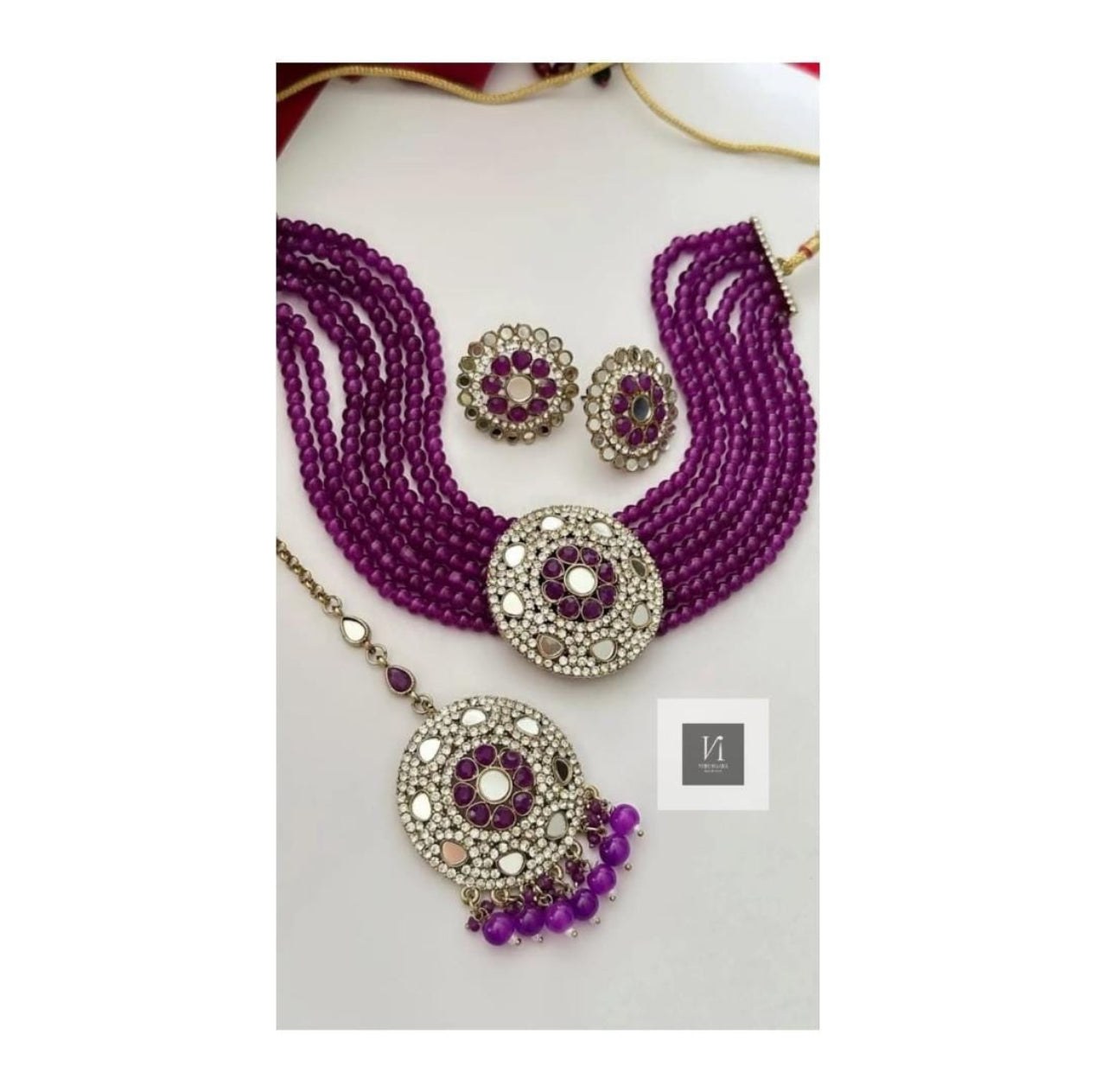 Mehendi polish Choker Combo Set