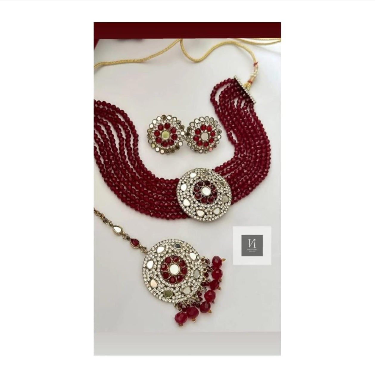 Mehendi polish Choker Combo Set