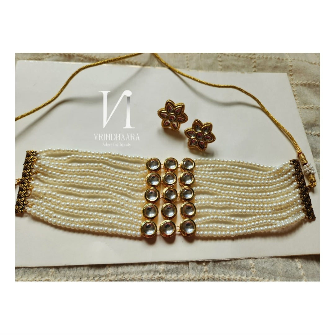 Kundan Pearl Choker Set