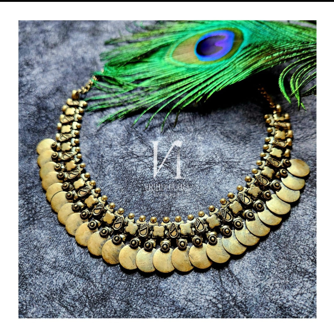 Oxidised Coin Necklace