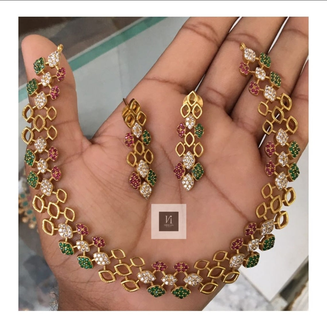 Stone Studded Necklace Set