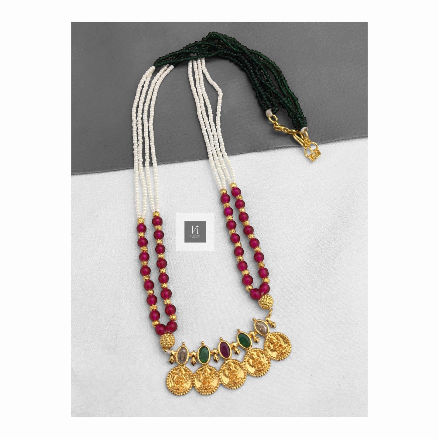 Lakshmi Coin Pearl Chain