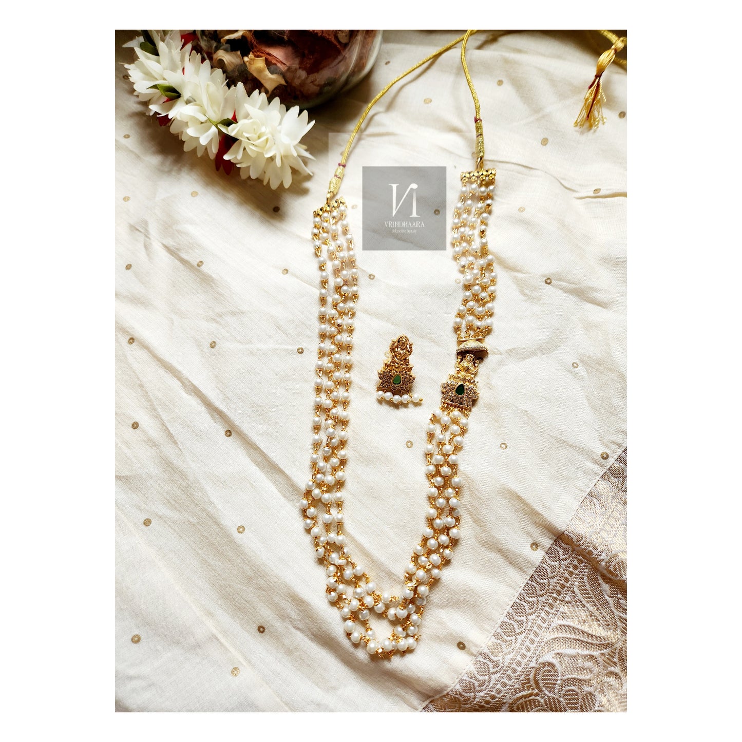 Long Pearl Chain Set- 4 layer